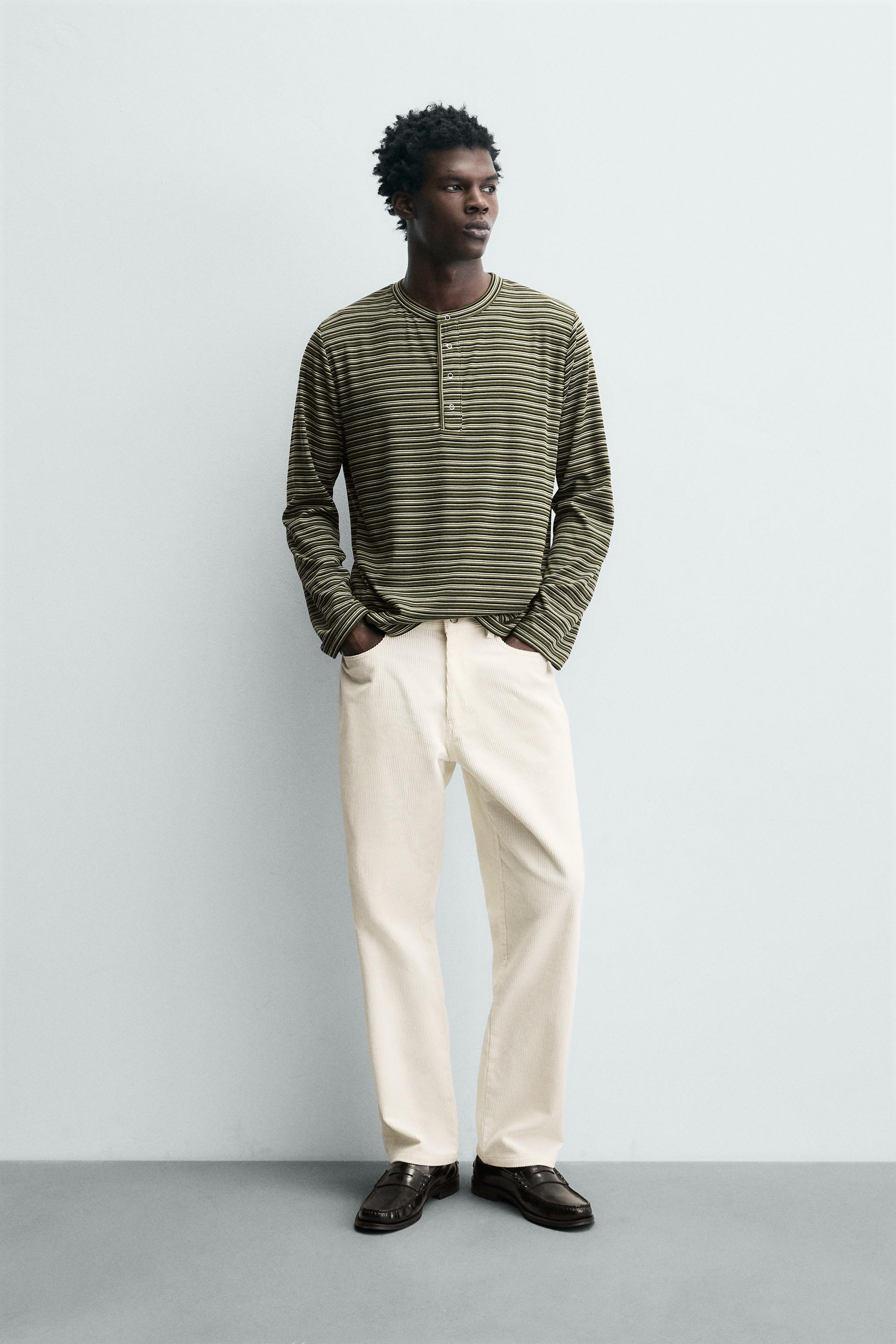 STRIPED HENLEY T-SHIRT